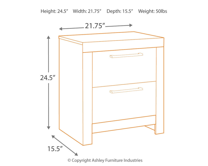 Derekson Multi Gray Nightstand