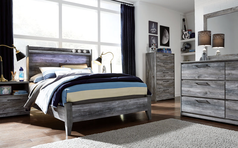 Baystorm Gray Full Panel Bed