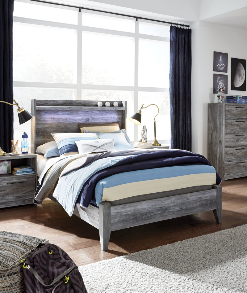 Baystorm Gray Full Panel Bed