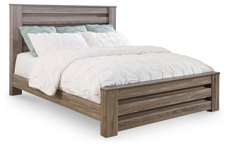 Zelen Warm Gray King Panel Bed