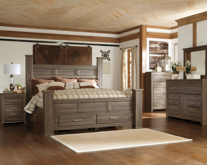 Juararo Dark Brown Dresser And Mirror