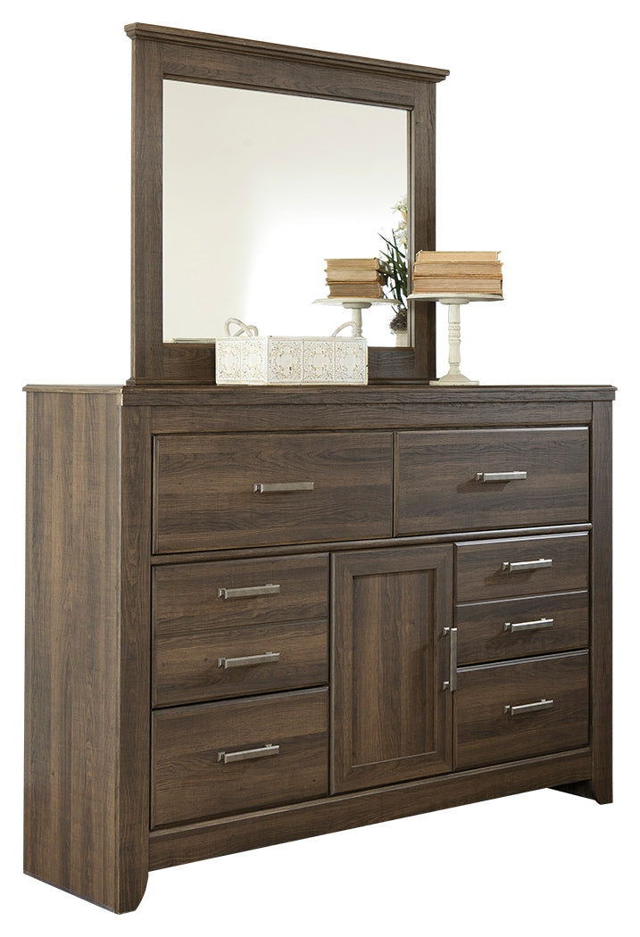 Juararo Dark Brown Dresser And Mirror