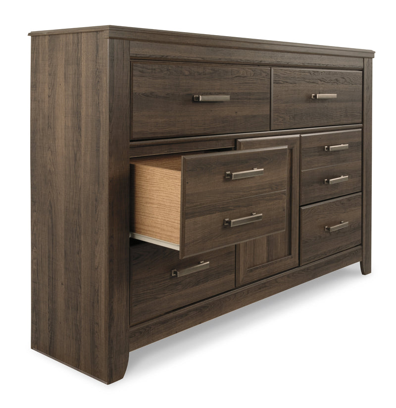 Juararo Dark Brown Dresser And Mirror