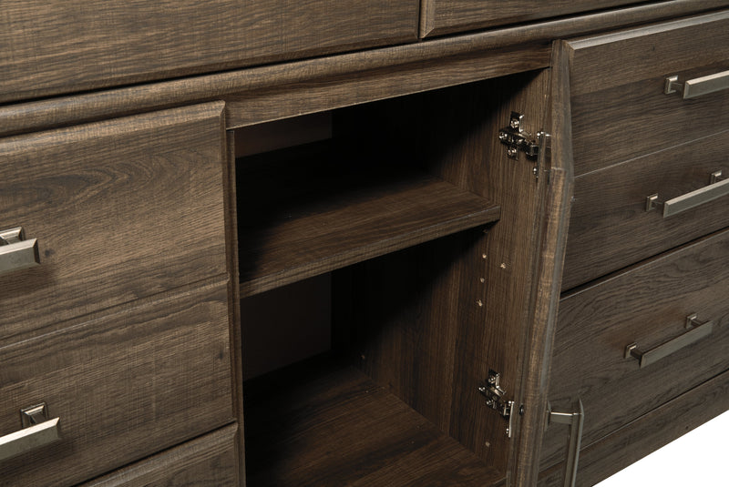 Juararo Dark Brown Dresser And Mirror