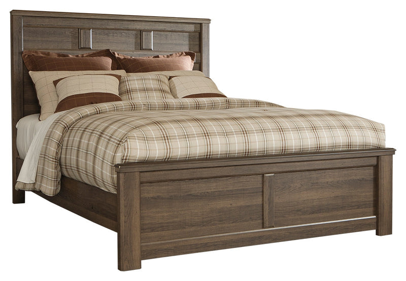 Juararo Dark Brown Queen Panel Bed