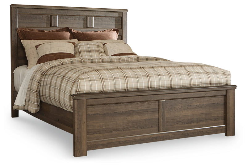 Juararo Dark Brown Queen Panel Bed