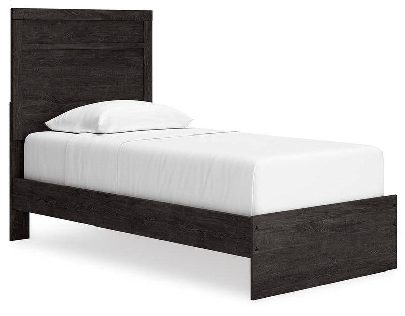 Belachime Black Twin Panel Bed