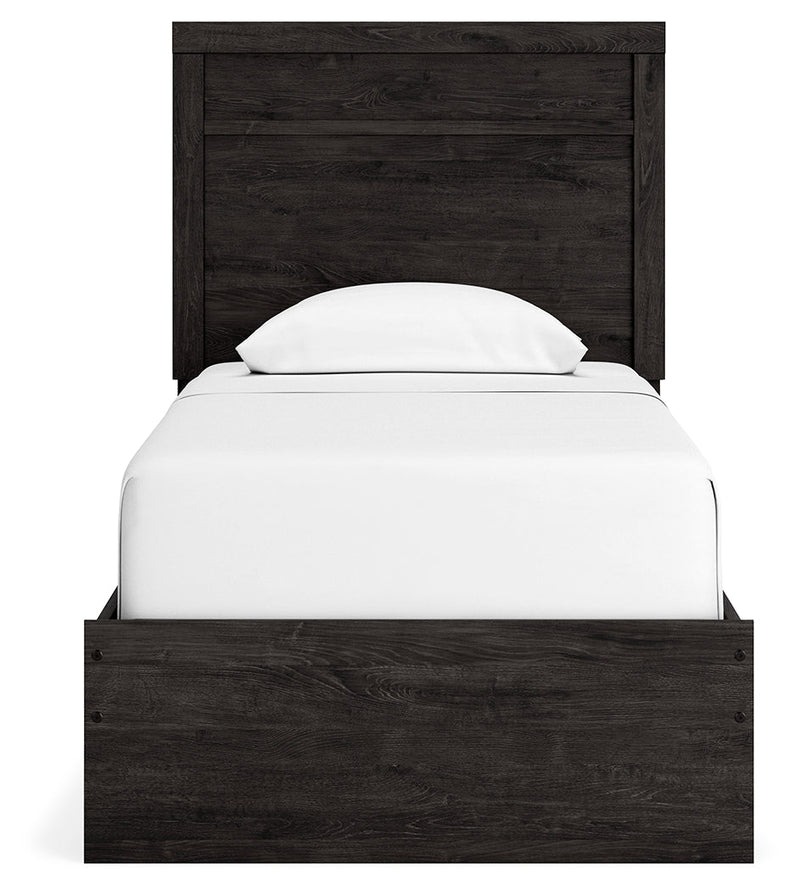 Belachime Black Twin Panel Bed