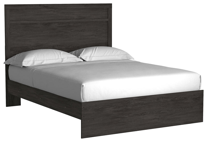 Belachime Black Queen Panel Bed