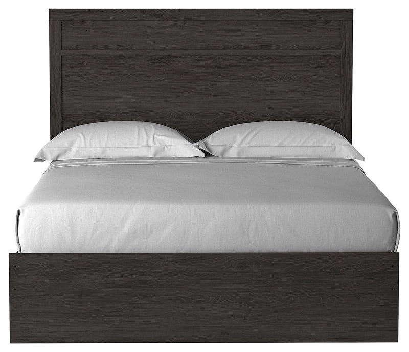 Belachime Black Queen Panel Bed