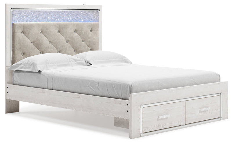 Altyra White Queen Upholstered Storage Bed