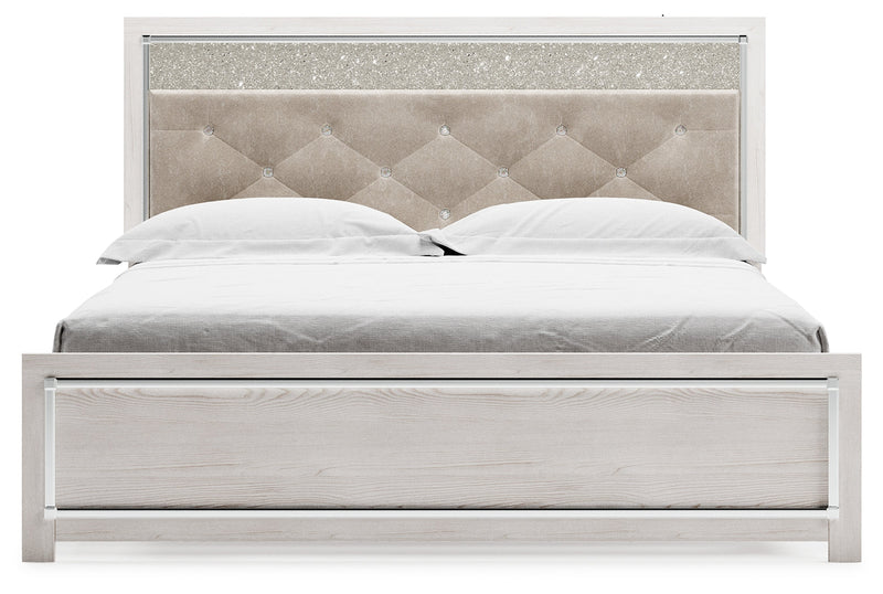 Altyra White King Panel Bed