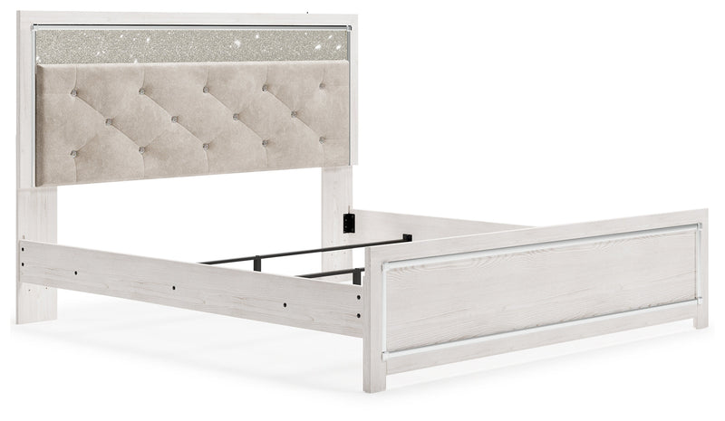 Altyra White King Panel Bed