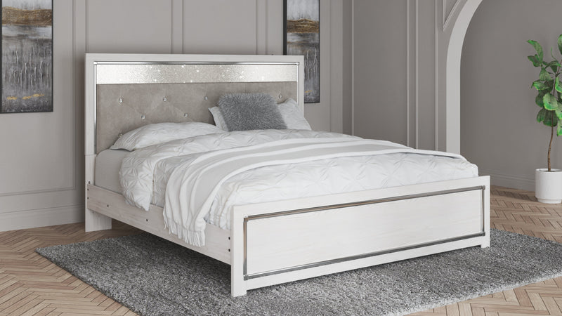 Altyra White King Panel Bed