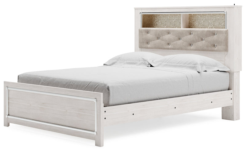 Altyra White Queen Panel Bookcase Bed