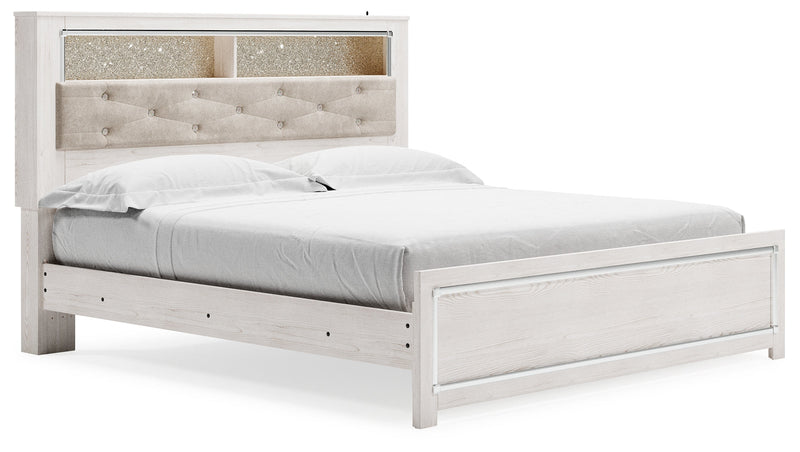 Altyra White King Panel Bookcase Bed