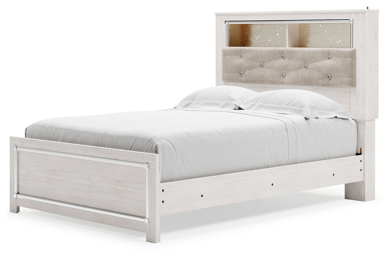 Altyra White Full Panel Bookcase Bed