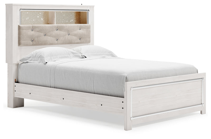 Altyra White Full Panel Bookcase Bed