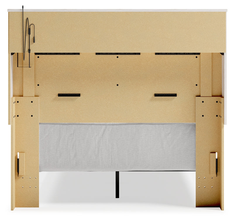 Altyra White Full Panel Bookcase Bed