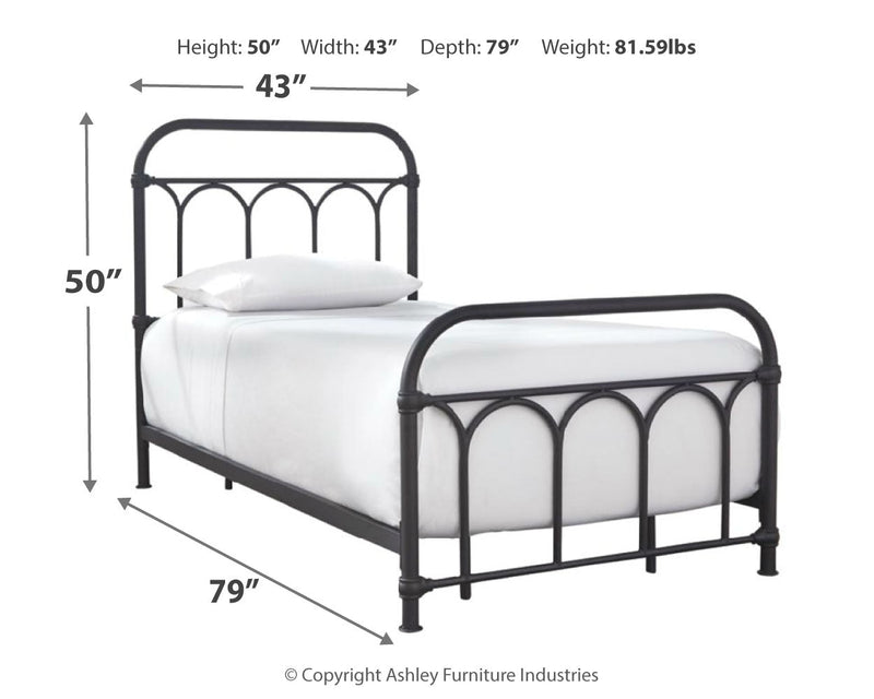 Nashburg Black Twin Metal Bed