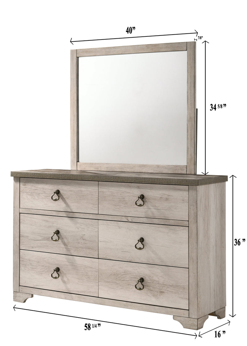 Patterson Driftwood Finish Solid Pine Wood Modern Rustic And Charm Panel Bedroom Set