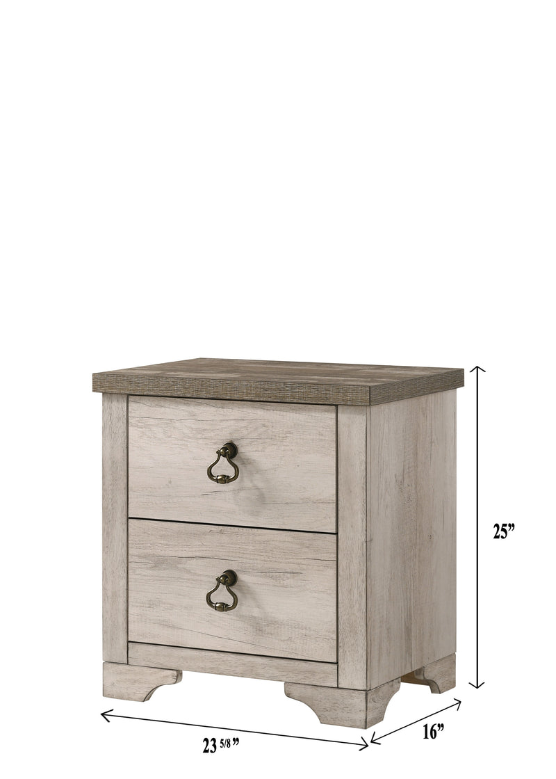 Patterson Driftwood Finish Solid Pine Wood Modern Rustic And Charm Panel Bedroom Set