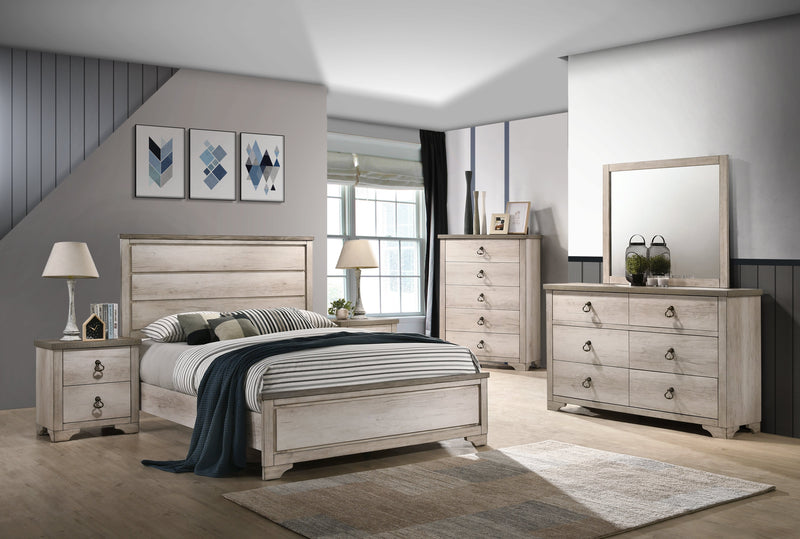 Patterson Driftwood Modern Sturdy, Wood King Panel Bed