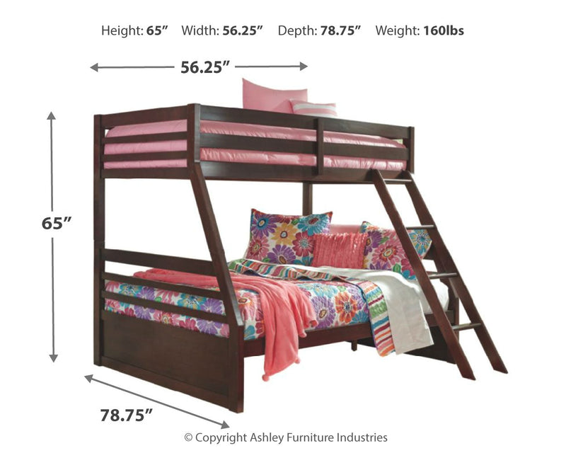 Halanton Dark Brown Twin Over Full Bunk Bed