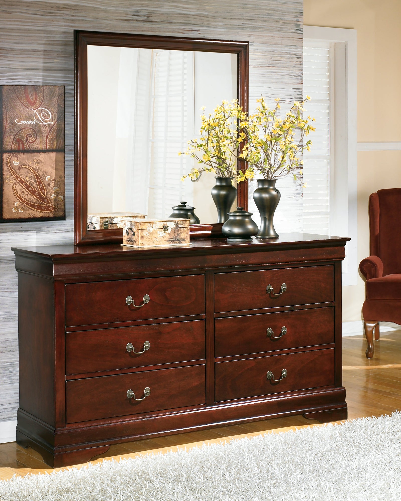 Alisdair Dark Brown Dresser And Mirror