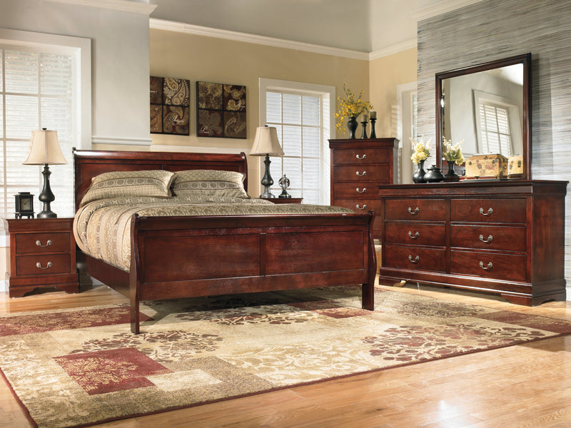 Alisdair Dark Brown King Sleigh Bed