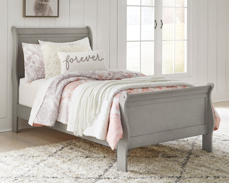 Kordasky Gray Twin Sleigh Bed