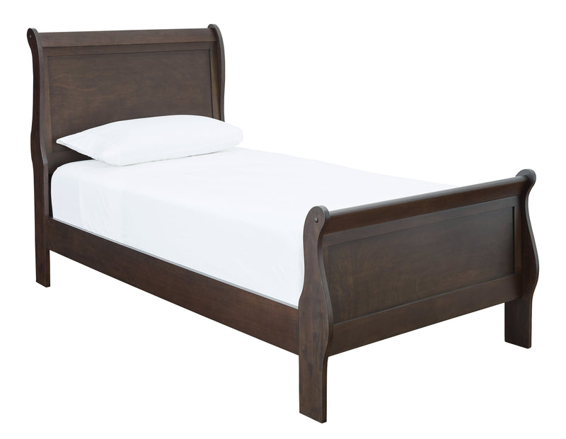 Leewarden Dark Brown Twin Sleigh Bed