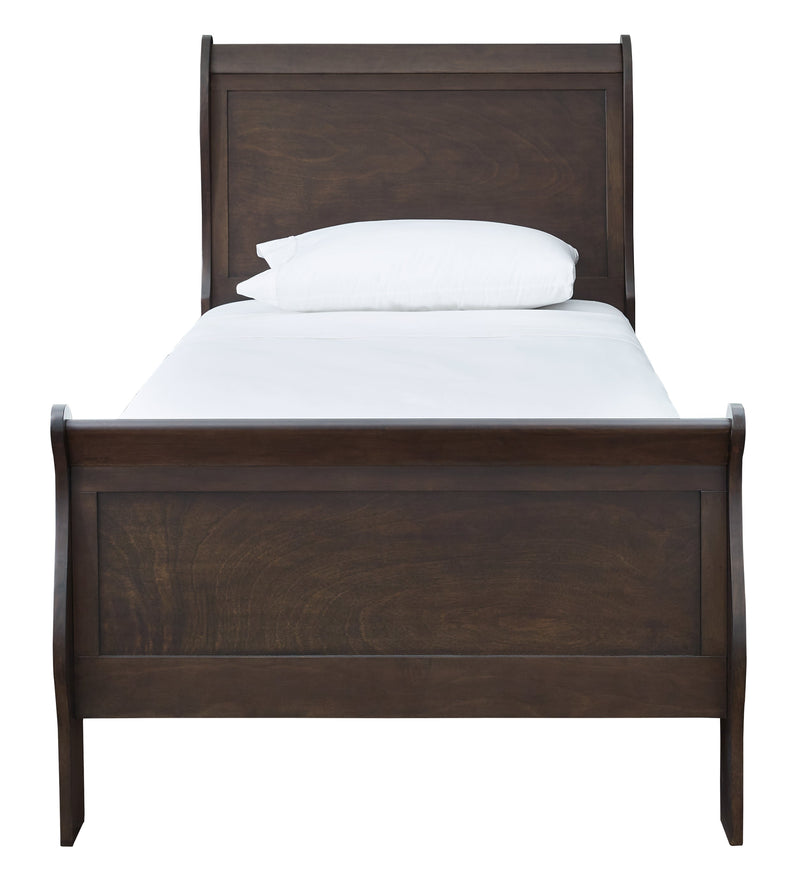 Leewarden Dark Brown Twin Sleigh Bed