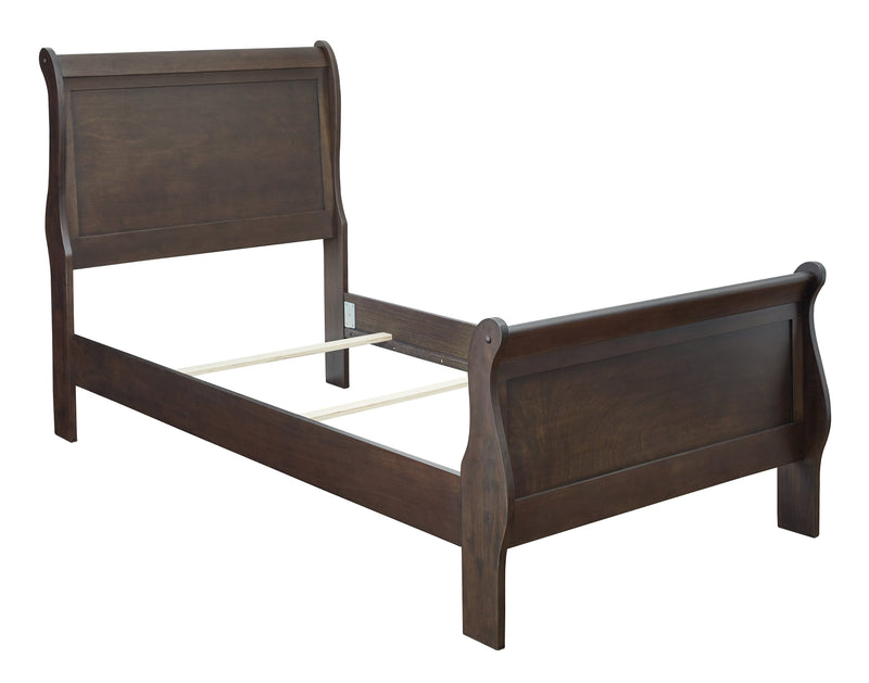 Leewarden Dark Brown Twin Sleigh Bed