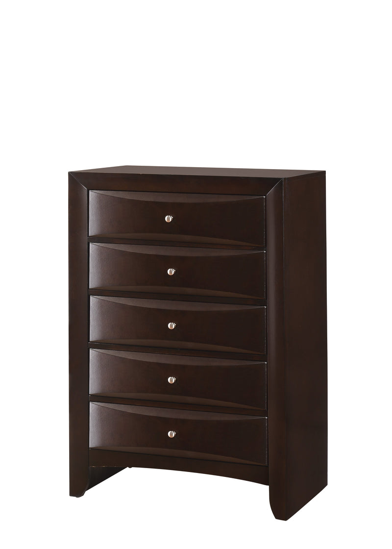 Emily Chest Dark Cherry 5 Drawers