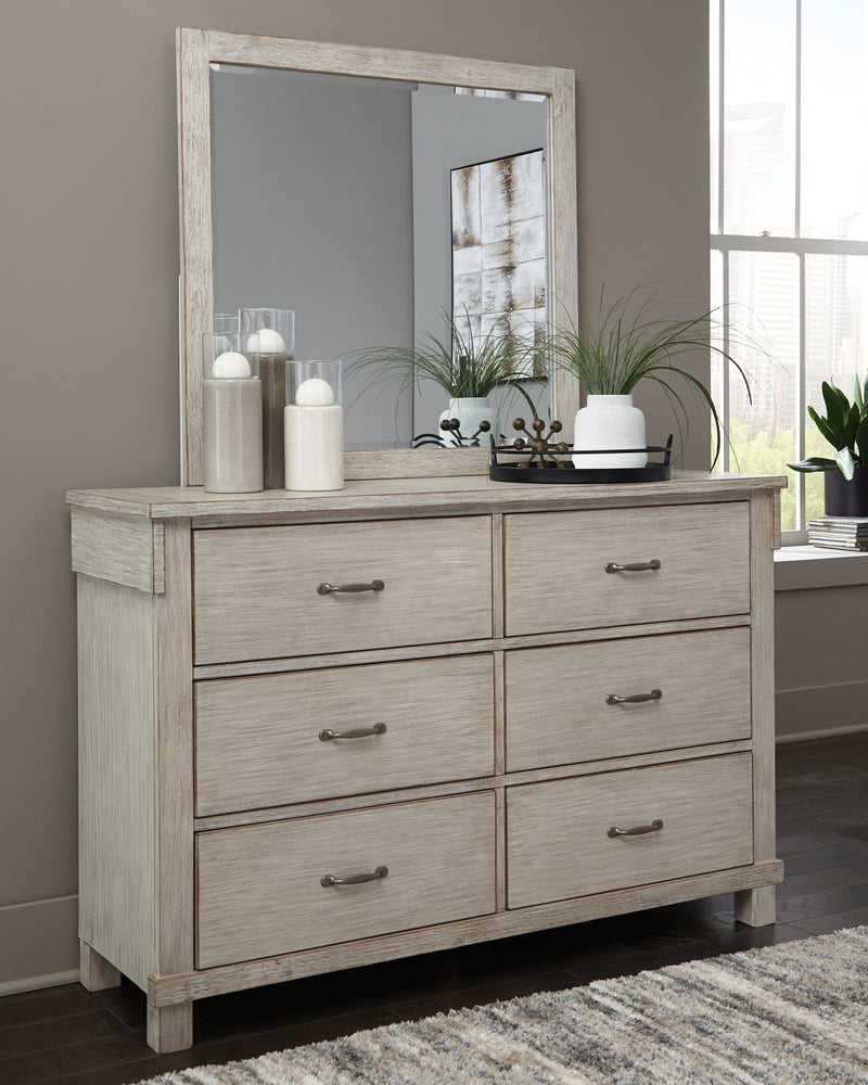 Hollentown Whitewash Dresser And Mirror