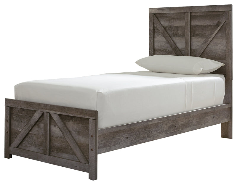 Wynnlow Gray Twin Crossbuck Panel Bed