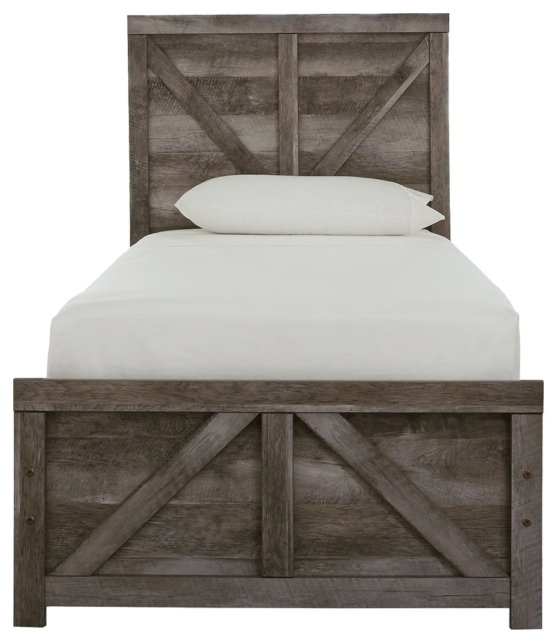 Wynnlow Gray Twin Crossbuck Panel Bed