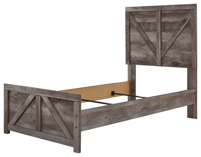 Wynnlow Gray Twin Crossbuck Panel Bed