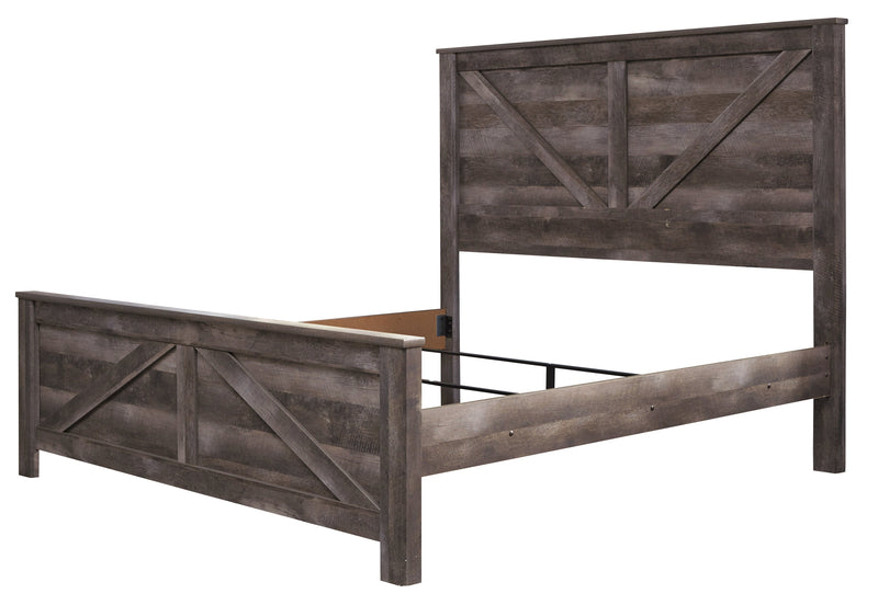 Wynnlow Gray King Crossbuck Panel Bed