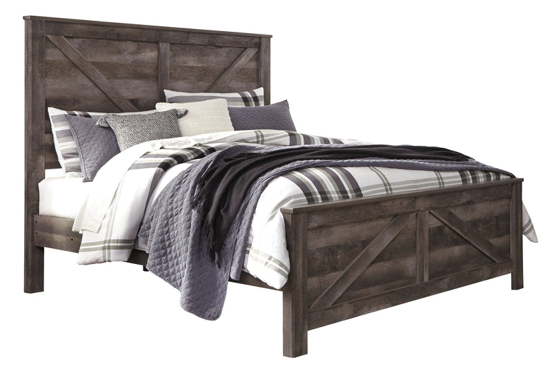 Wynnlow Gray King Crossbuck Panel Bed