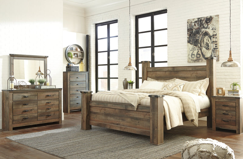 Trinell Brown King Poster Bed