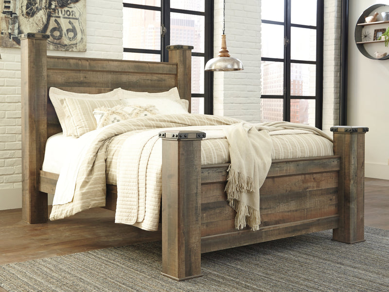 Trinell Brown Queen Poster Bed