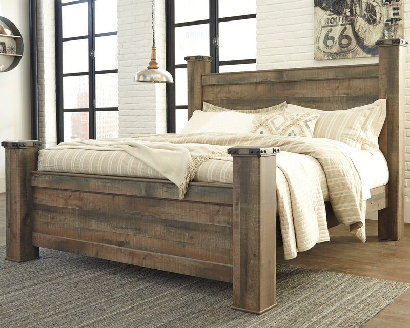 Trinell Brown King Poster Bed