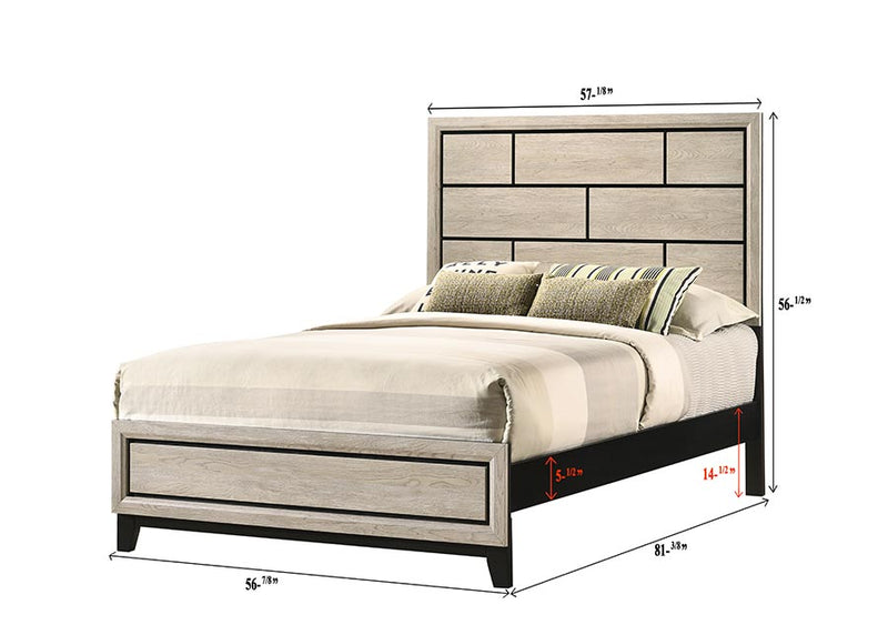 Akerson Chalk Classic And Traditional, Modern Wood Queen Panel Bed