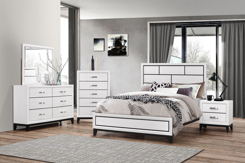 Akerson Chalk Classic And Traditional, Modern Wood King Panel Bed