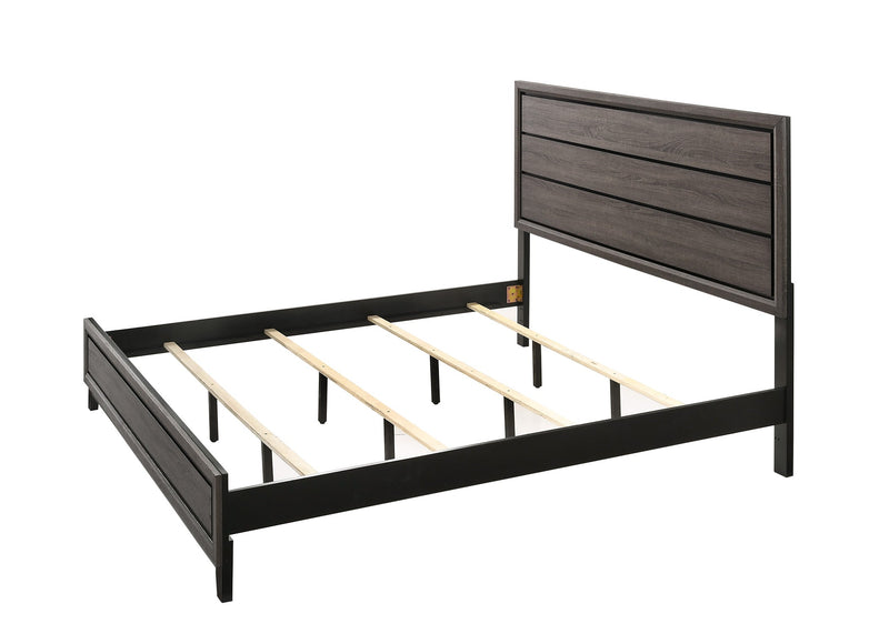 Akerson Gray Finish Wood Modern Rustic And Charm Queen Panel Bed