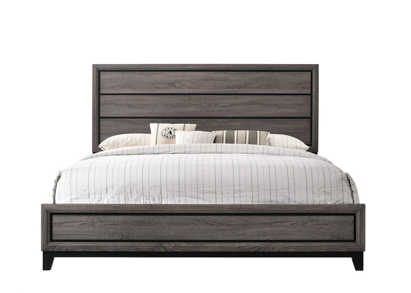 Akerson Gray Finish Wood Modern Rustic And Charm Twin Panel Bed