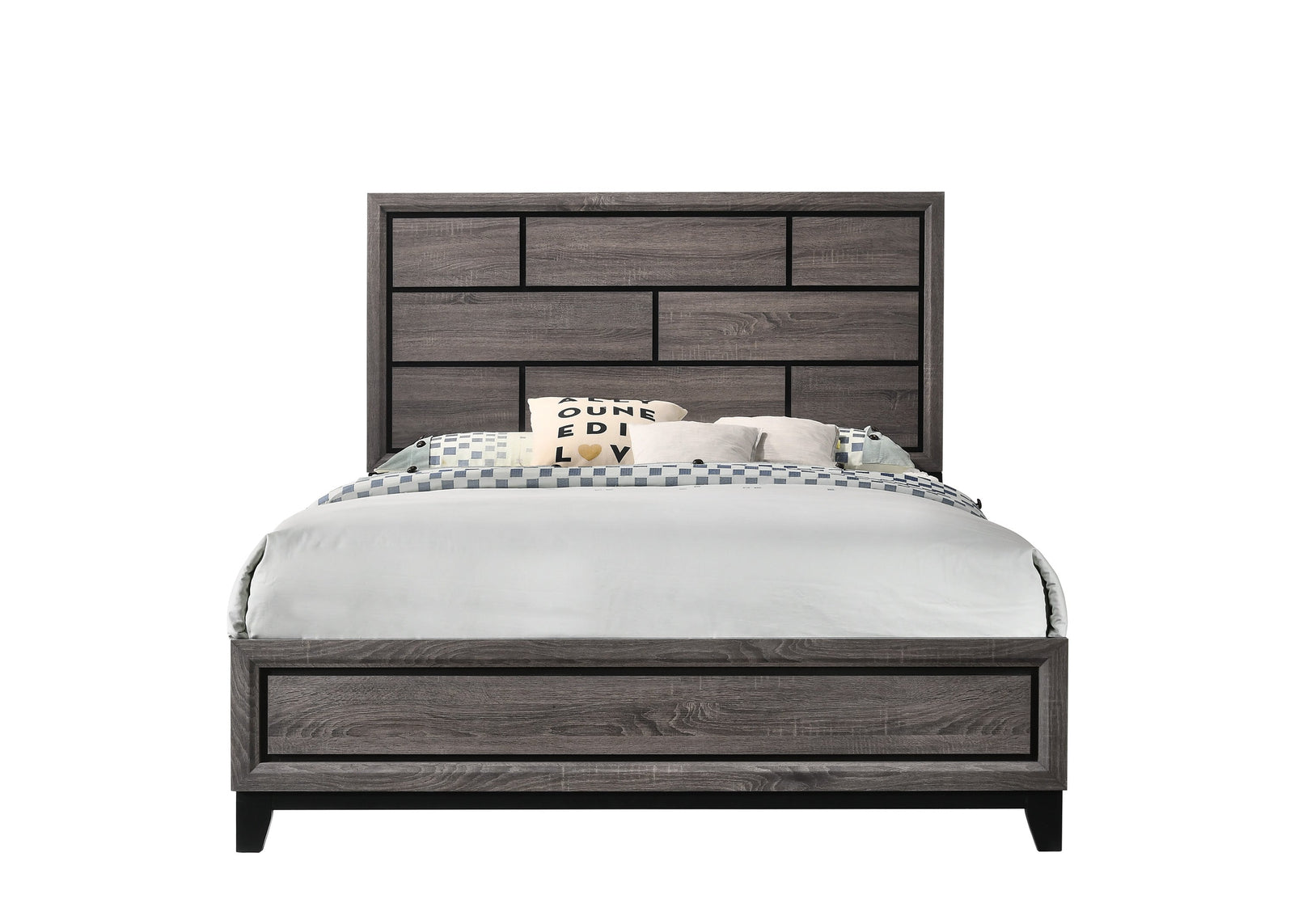 Akerson Gray Finish Wood Modern Rustic And Charm Full Panel Bed