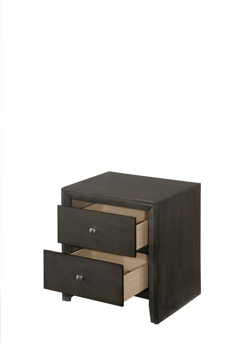 Evan Dresser Grey, Modern Wood, Nickel Knob 7 Drawers